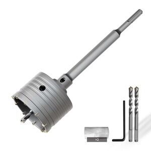 Wall Hole Saw Drill Bit Set, SDS Plus Shank, Concrete Cement Brick Stone
